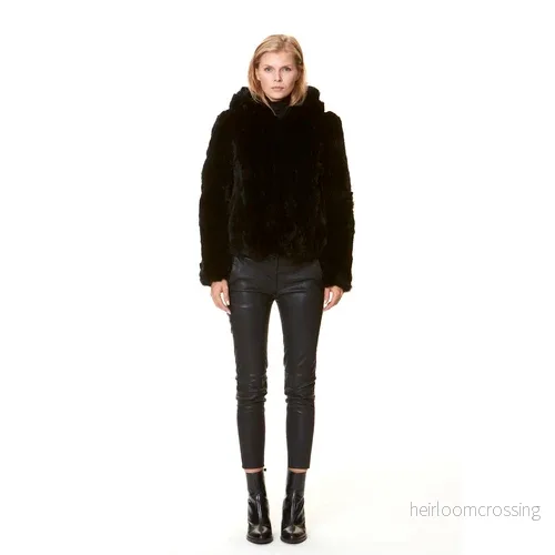 HOLLIES Celine Pälsjacka Rabbit Svart - Bild 2