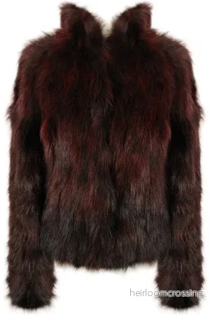 HOLLIES Lyon pälsjacka Burgundy