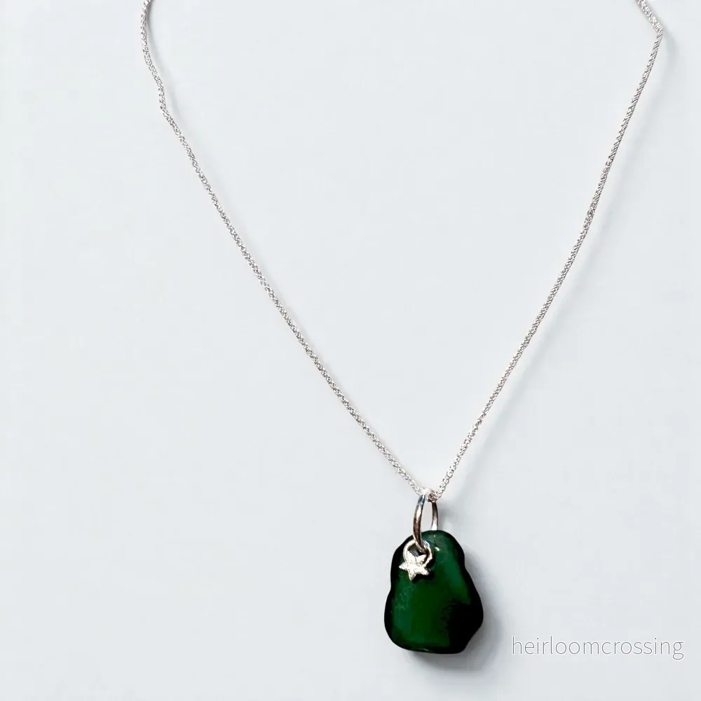 Silverhalsband med strandglas Strand-3 - Bild 2