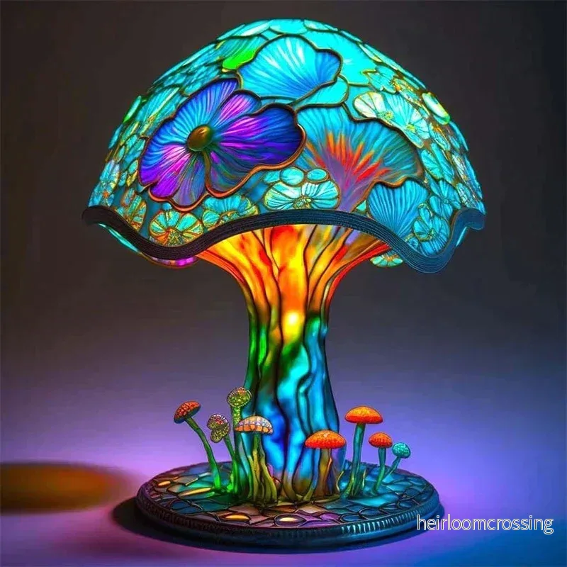 Förtrollande glasmålning bordslampa - DreamGlow