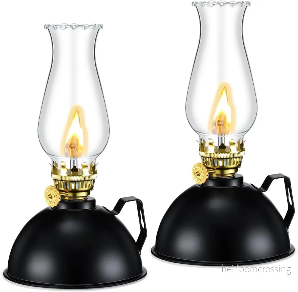 Vintage-stil oljelyktor i glas och metall, set med 2 – Ardin Vintage-stil oljelyktor i glas och metall, set med 2 – Ardin