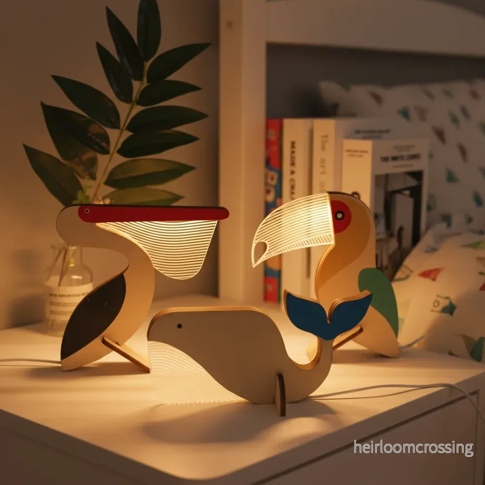 Akrylträ LED-lampa – Glowfauna