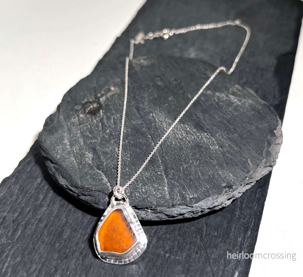 Silverhalsband med strandglas Lätta - Bild 2