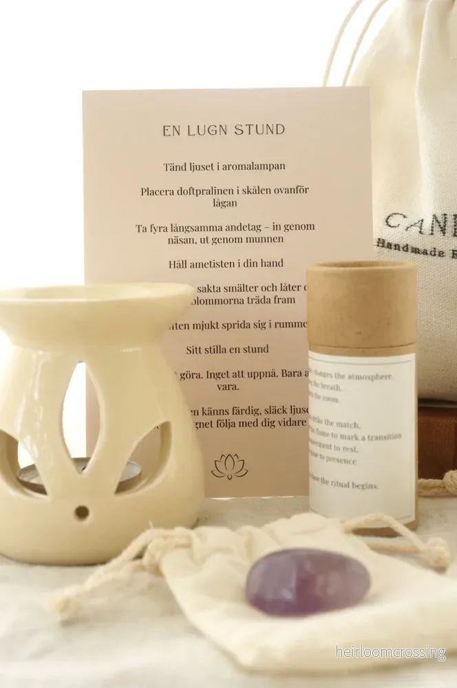 En lugn stund – self care kit med aromalampa, doftvax & ametist - Bild 2