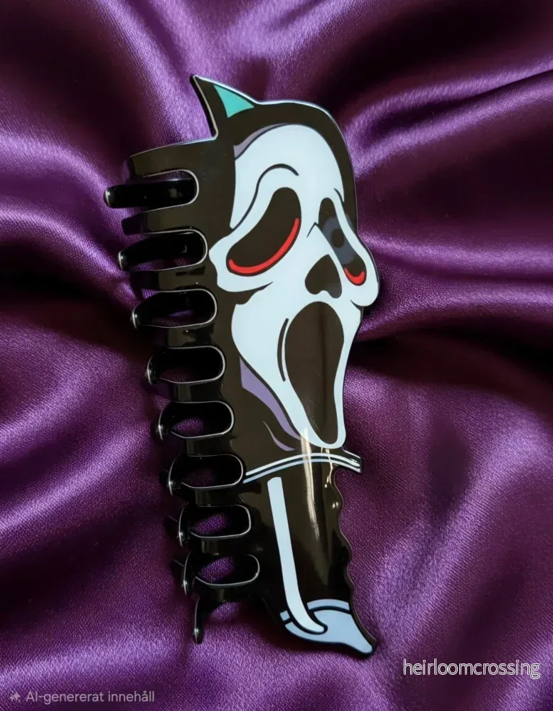 Hair Clip, Ghostface Design Hair Clip, Ghostface Design