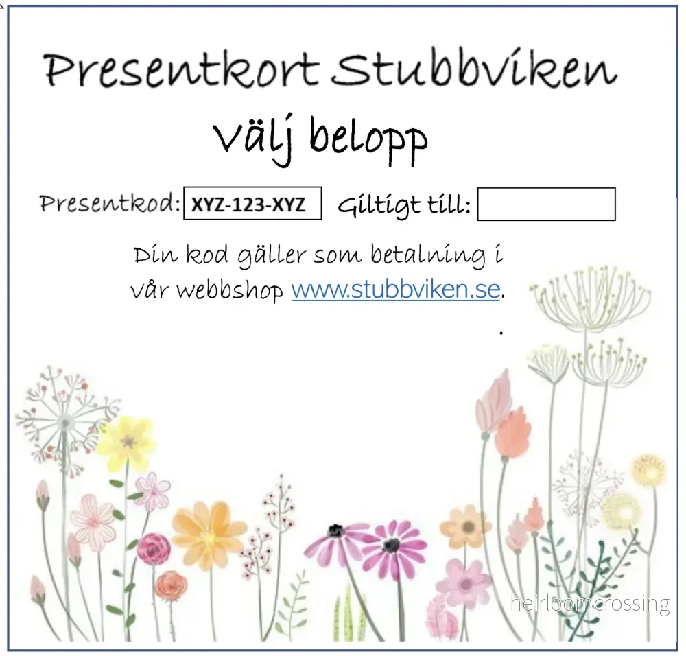 Presentkort Stubbviken – Skickas till köparens e-mail adress Presentkort Stubbviken – Skickas till köparens e-mail adress