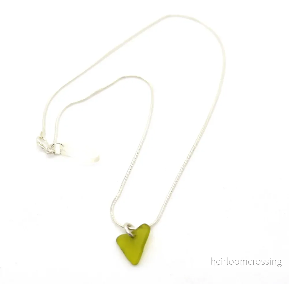 Silverhalsband med strandglas Bidevind - Bild 3
