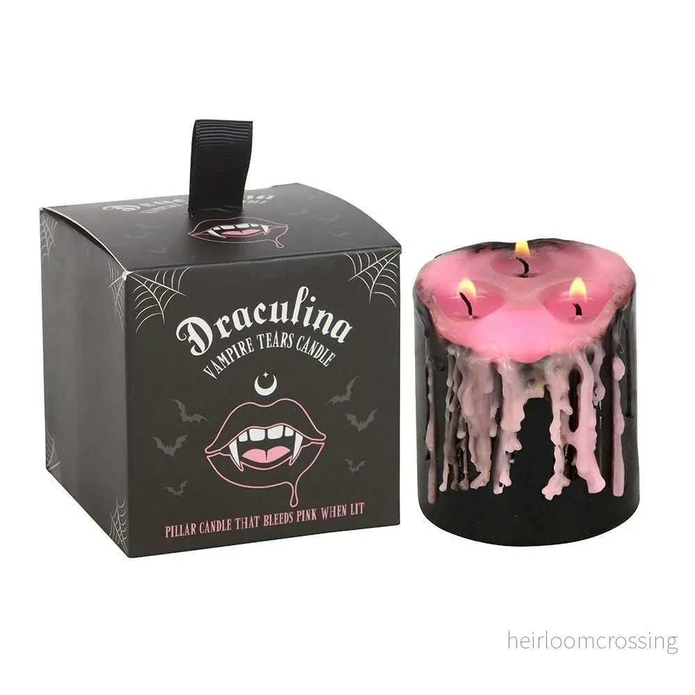 Small Pink Vampire Tears Pillar Candle - Bild 2