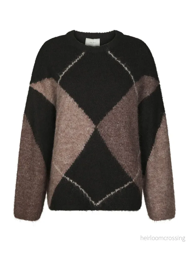 Inga Check Fluff Knit Blouse Inga Check Fluff Knit Blouse