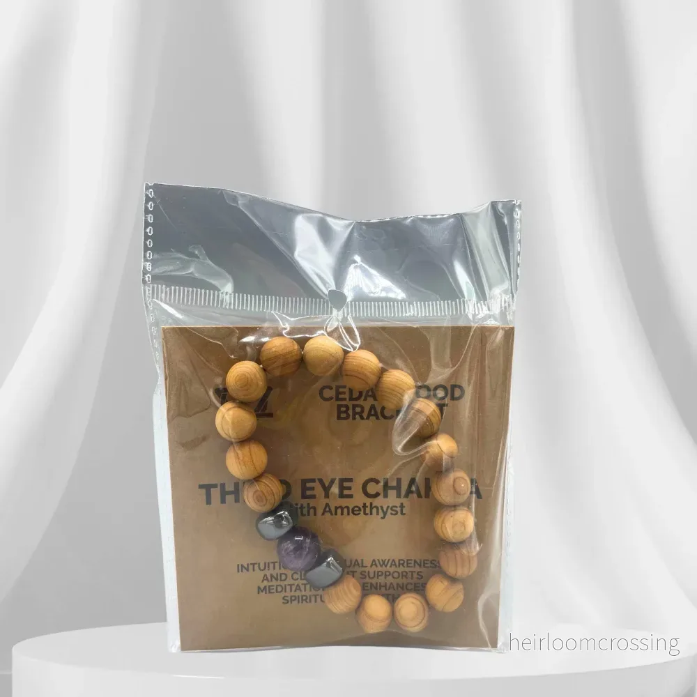 Tredje Ögats Chakra-armband – Cederträ & Ametist - Bild 3