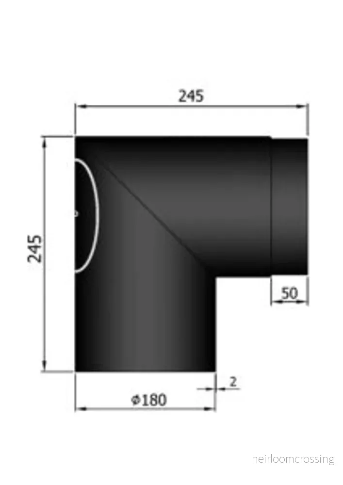 Rökrör Kaminex Knä med sotlucka 90°