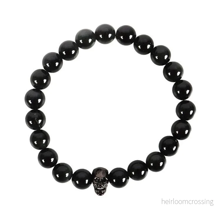 Black Obsidian Skull Bracelet - Bild 3