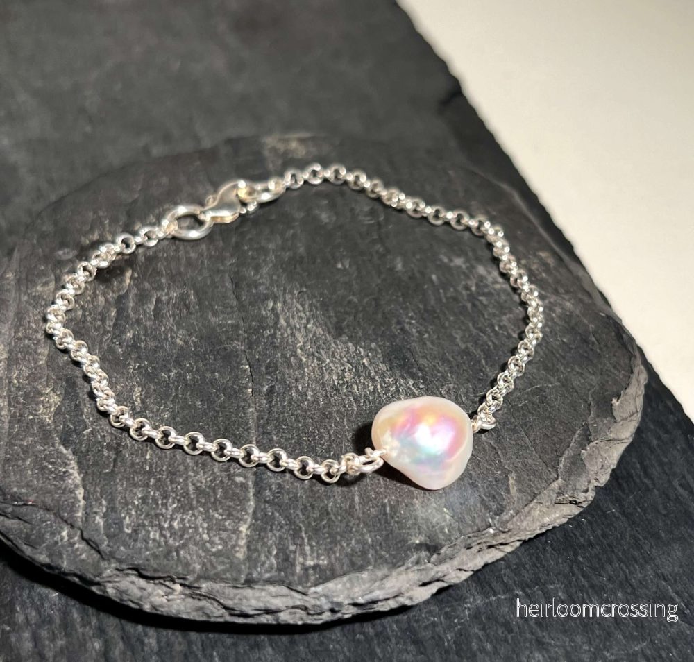 Silverarmband kedja med pärla - Pearly1 - Bild 3