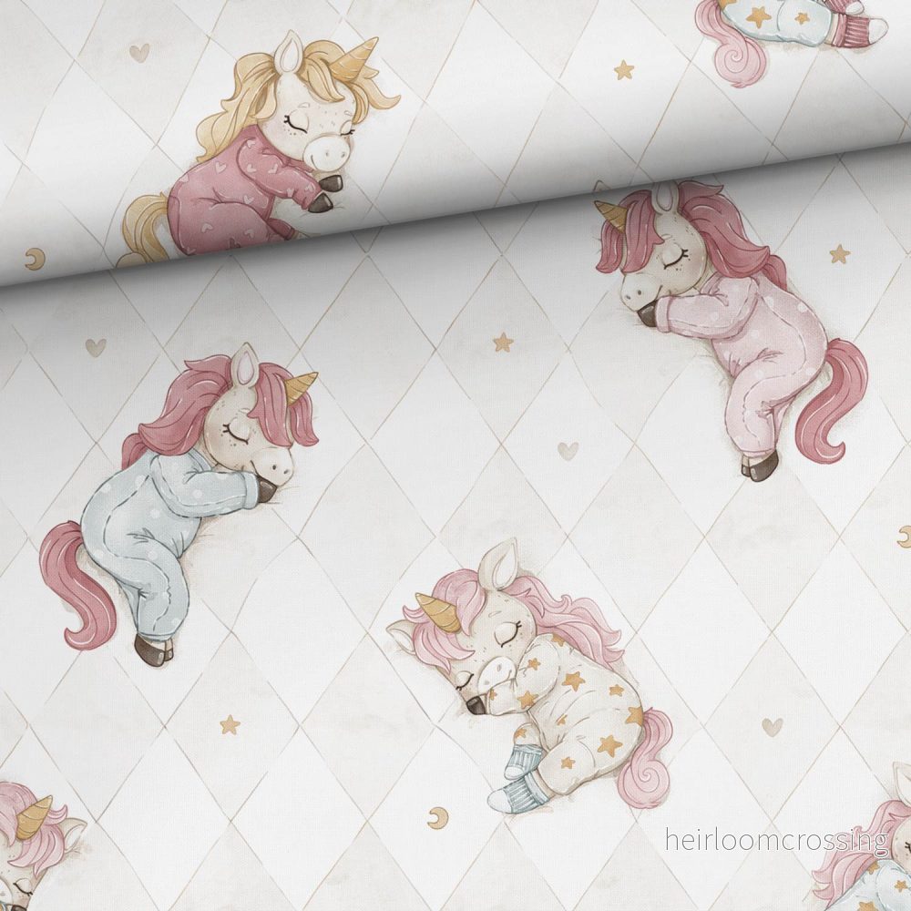 FÖRHANDSBOKNING! VÄVD BOMULL - GODNATT UNICORNS
