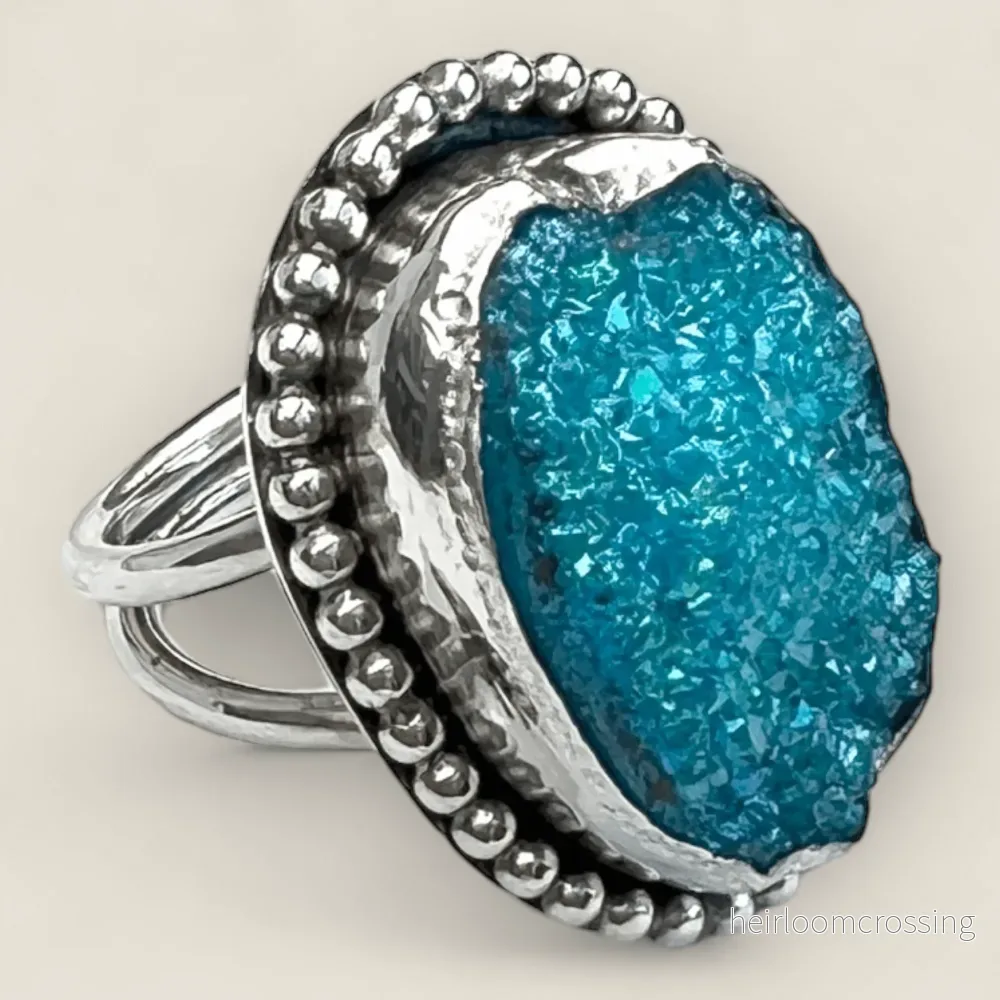 Druzy agat statementring nr 1 - Bild 3
