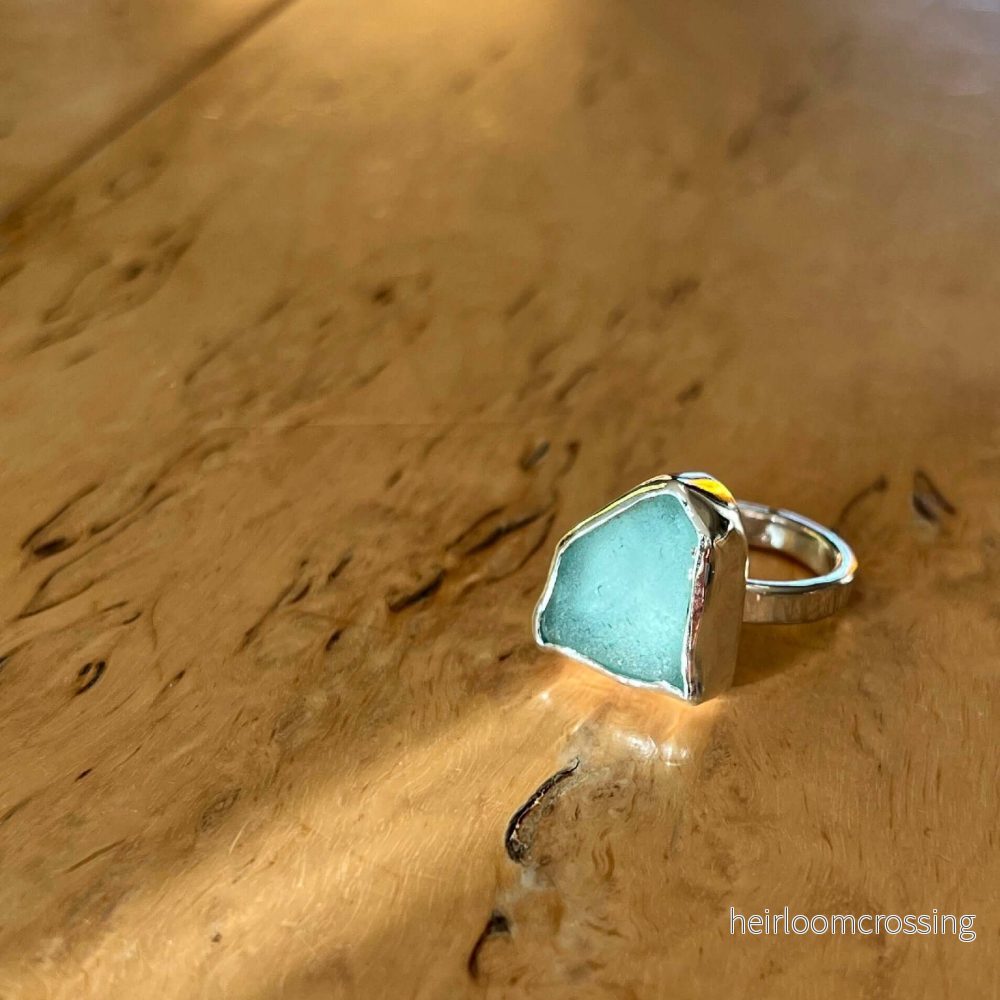 Silverring med strandglas Sally Silverring med strandglas Sally