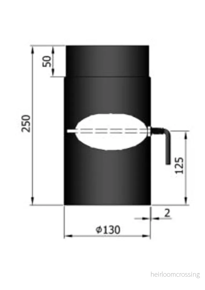 Rökrör Kaminex Rak längd med spjäll 250 mm Rökrör Kaminex Rak längd med spjäll 250 mm